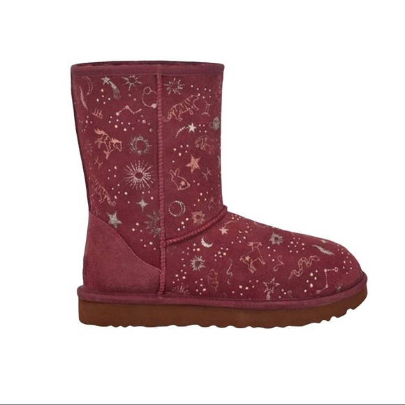 Ugg Wild Grape Classic Zodiac Short Suede Boots Women’s Size 6 Cozy Warm Classic - Picture 2 of 14